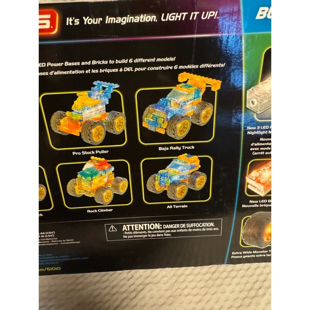 Laser Pegs Super Monster Truck 6-in-1 LED Lighted Building Set 61010 New Sealed